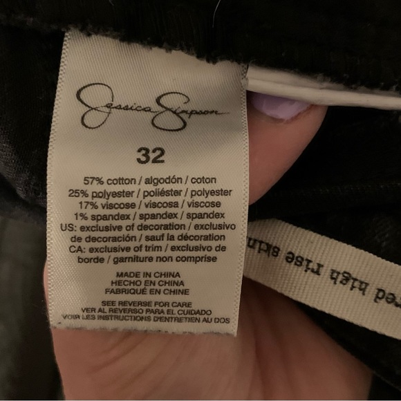 Jessica Simpson Adored H Rise Jeans, Good Condition, Faded Black,Cut Off Hems - Picture 8 of 10